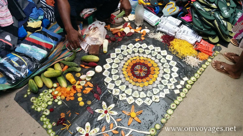 Mandala de légumes coupés en tranches